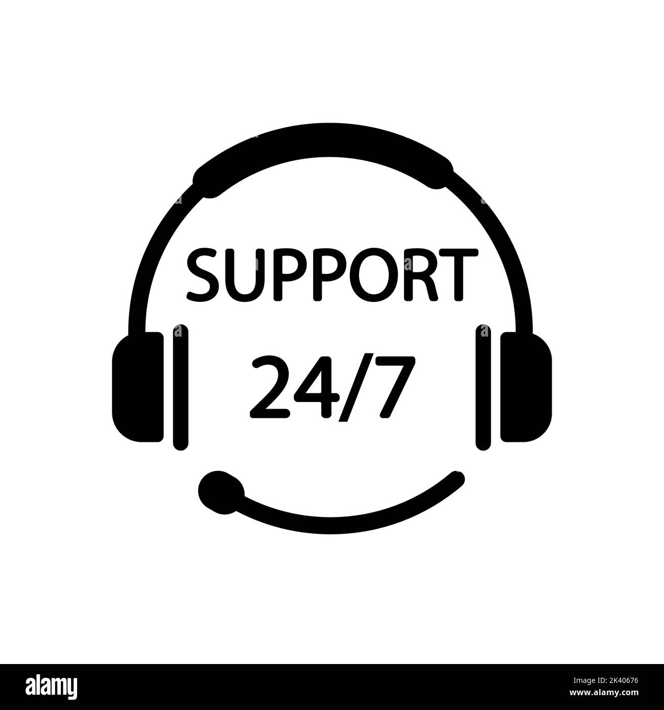 Supporto clienti illustrazione icona vettore isolato Illustrazione Vettoriale