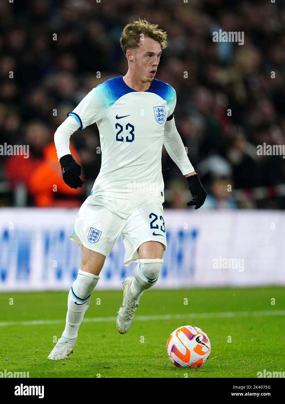 Il Cole Palmer dell'Inghilterra durante la partita internazionale amichevole sotto i 21 anni a Bramall Lane, Sheffield. Data immagine: Martedì 27 settembre 2022. Foto Stock