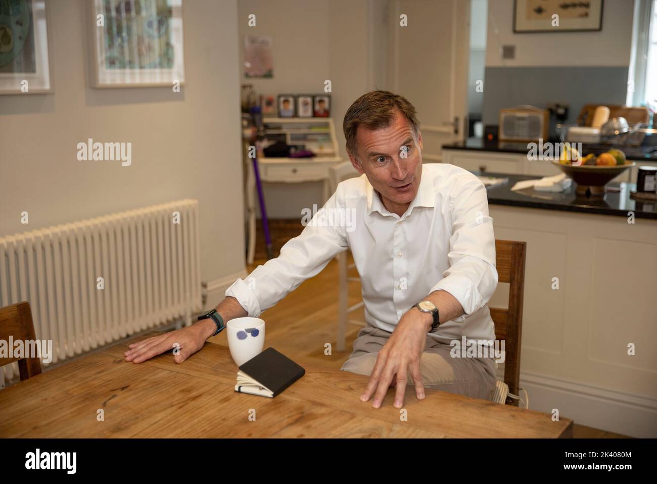 Jeremy Hunt, ex ministro del governo del Partito conservatore a casa sua a Pimlico, Londra, Inghilterra, Regno Unito Foto Stock