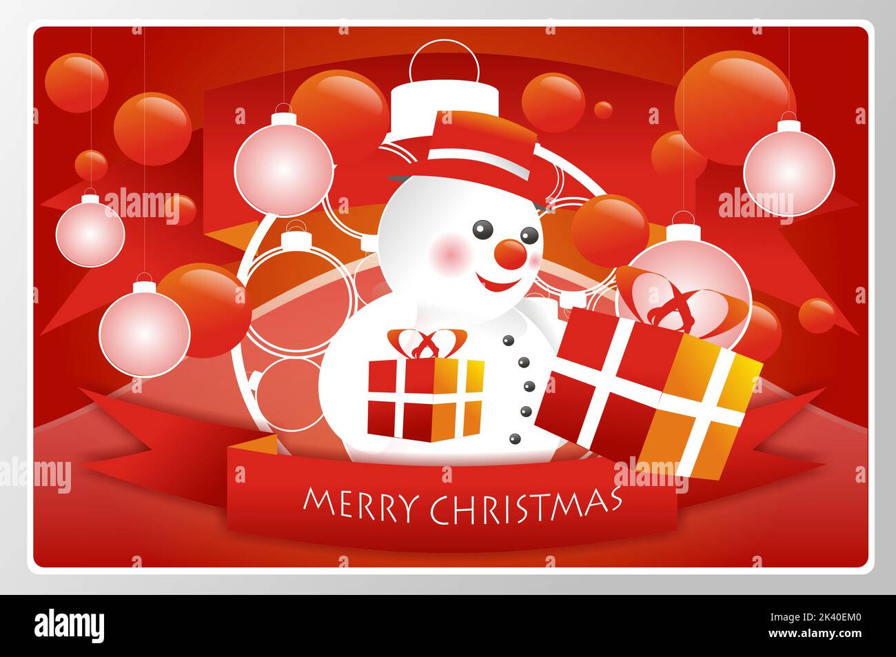 Snowman e foto di sfondo fiocco di neve Foto Stock