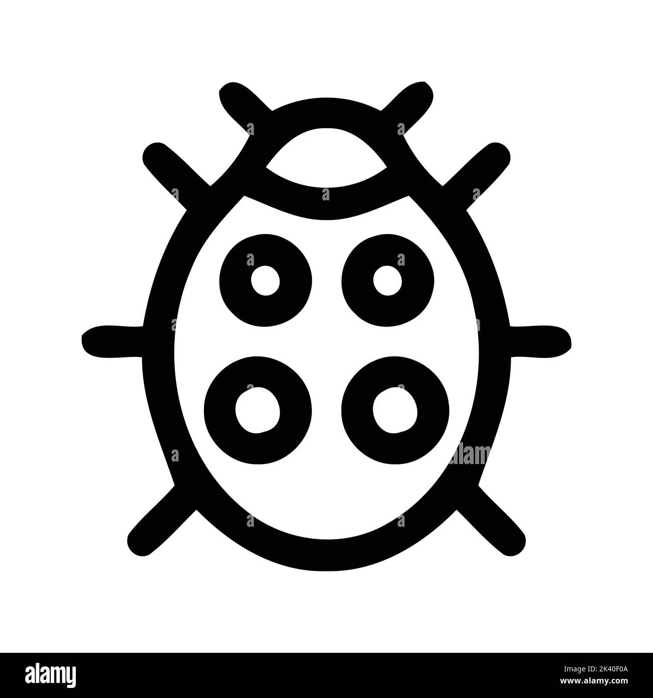 Illustrazione di insetti ladybug vettoriali silhouette Illustrazione Vettoriale