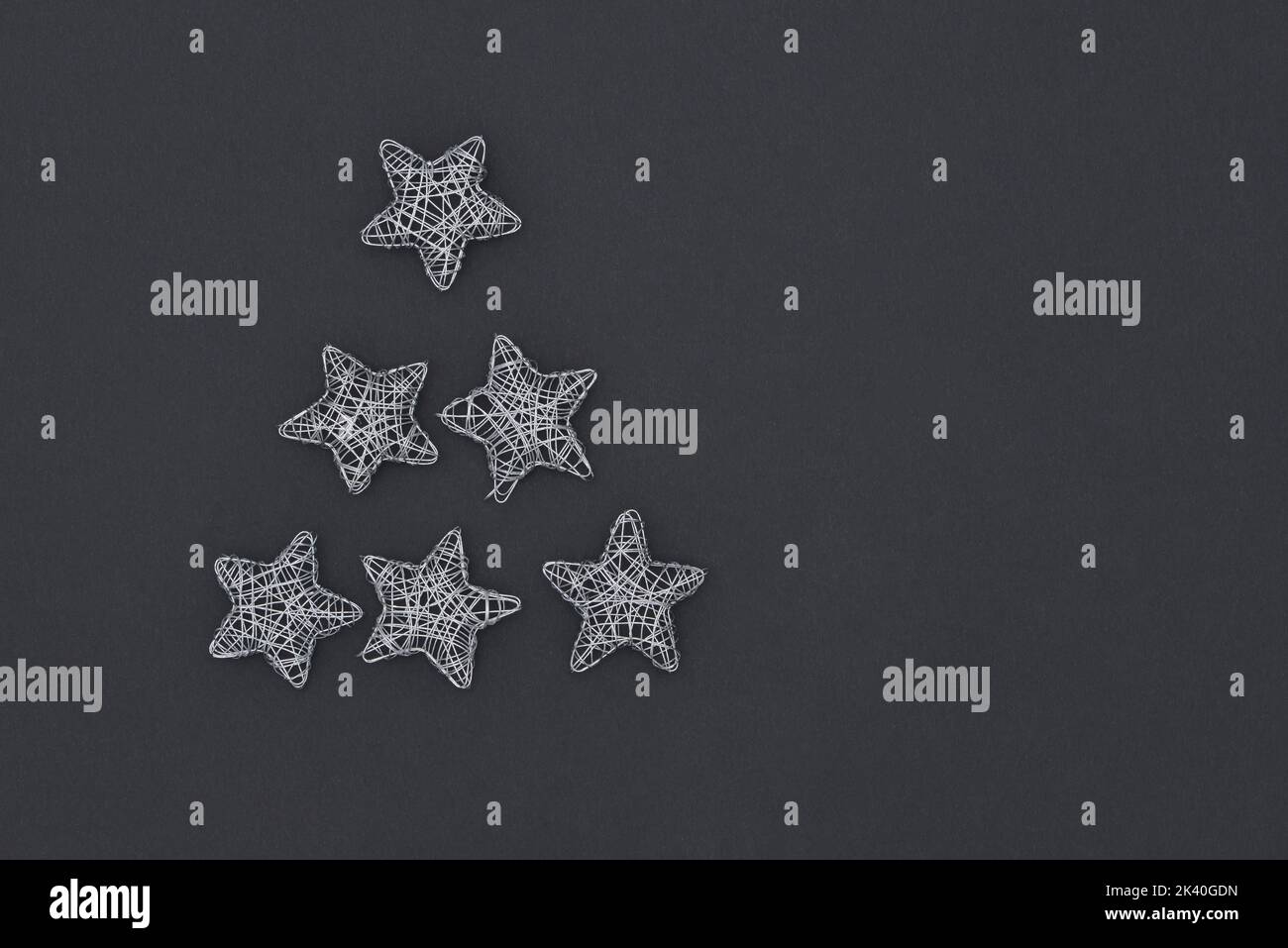 Wireframe Sparkly Silver Star Foto Stock