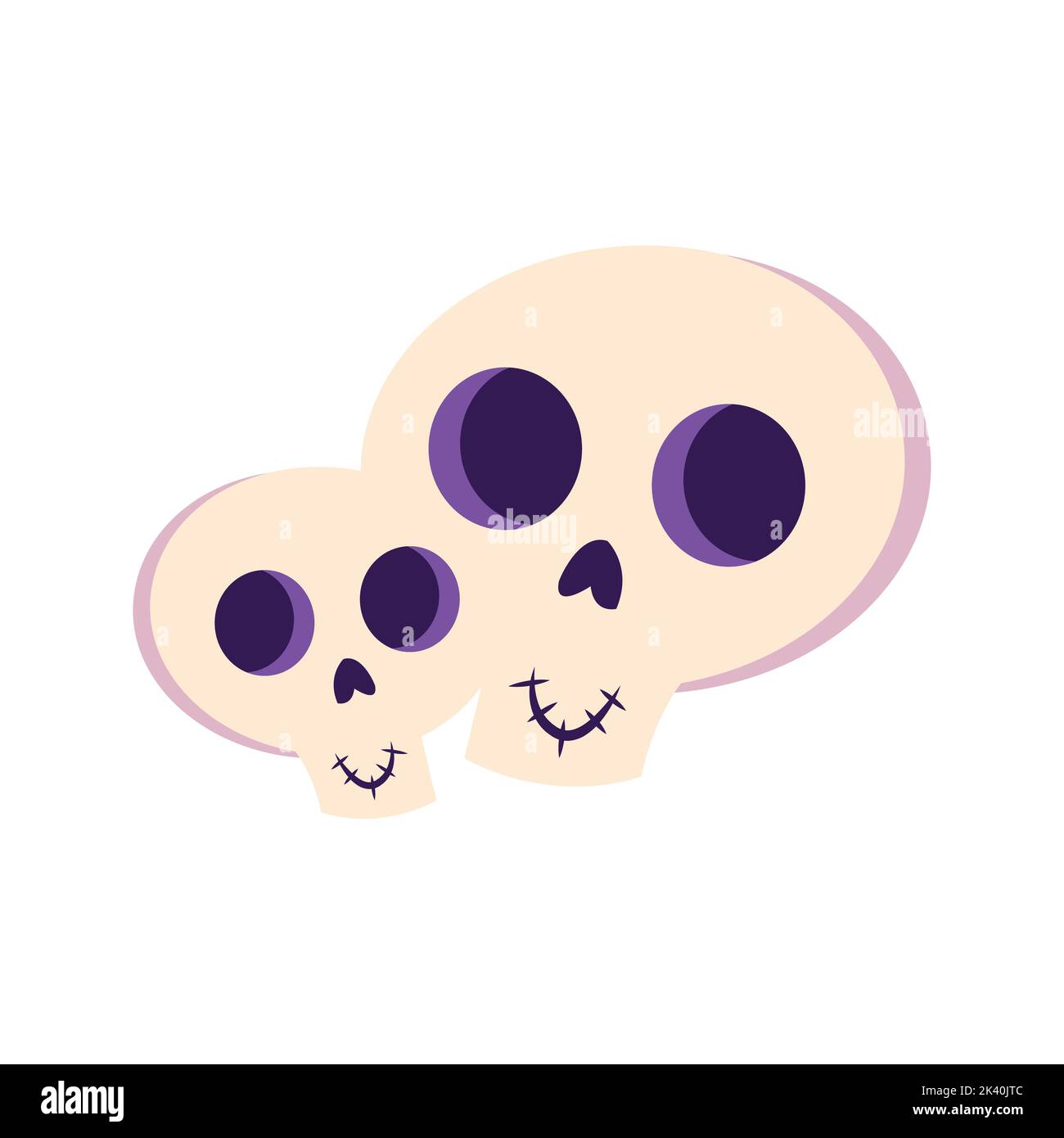 Carino Halloween cranio vettore illustrazione Illustrazione Vettoriale