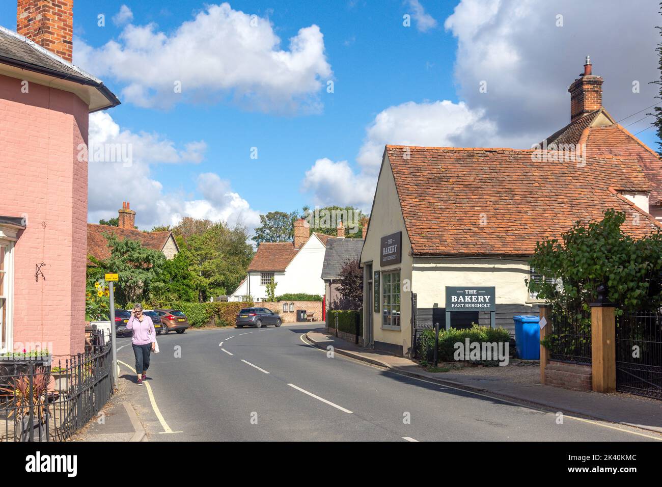 The Street, East Bergholt, Suffolk, Inghilterra, Regno Unito Foto Stock