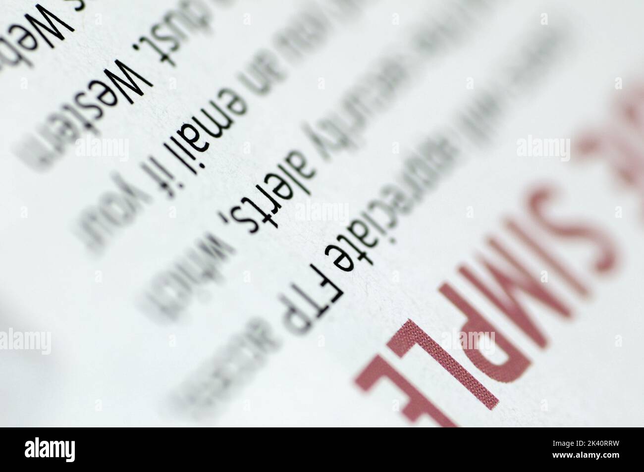 Foto stock con motivi di testo senza giunture Foto Stock