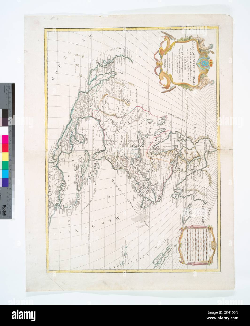 Amerique septentrionale : divisée en ses principales parties, ou sont precés les vns des autres les etats suivant qu'ils appartiennent presentemet aux Franois, Castillans, Anglois, Suedois, Danois, Cartografia Hollandois. Mappe. 1719. Lionel Pincus e la Principessa Firyal Map Division. Nord America, Nord America , Mappe , prime opere al 1800 Foto Stock