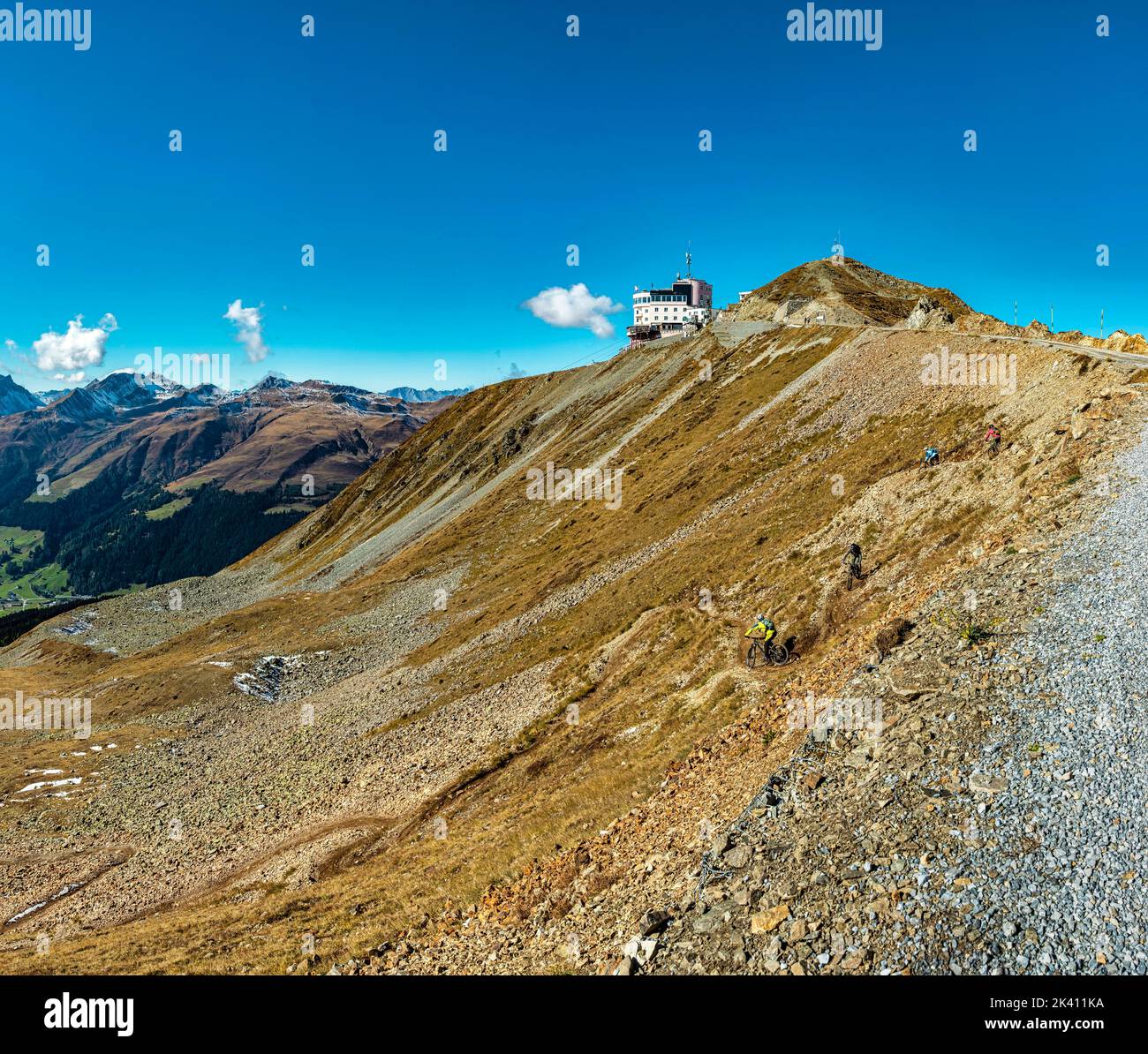 Il Jacobshorn *** Caption locale *** Davos, Graubünden, Svizzera, paesaggio, autunno, montagne, colline, Foto Stock