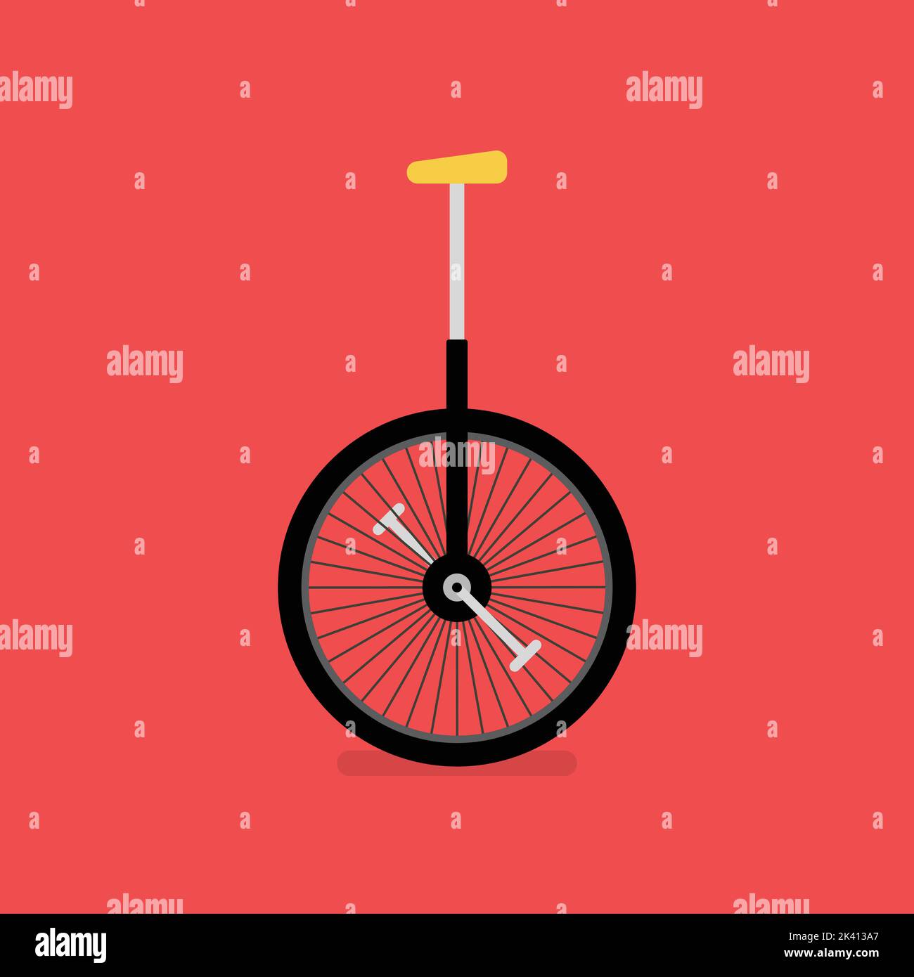 Bicicletta da circo a una ruota. Veicolo con spettacolo di divertimento monociclo. Illustrazione vettoriale Illustrazione Vettoriale