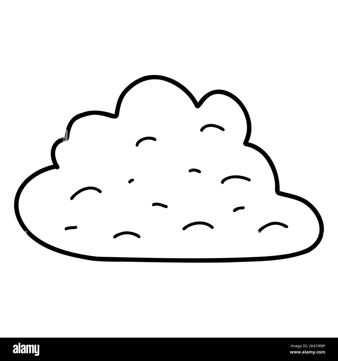 Doodle sale, zucchero o pile di farina in cartoni piatti. Disegno vettoriale di cereali, zucchero, polvere, fiocchi di cocco, ingredienti per la cottura. Illustrazione Vettoriale