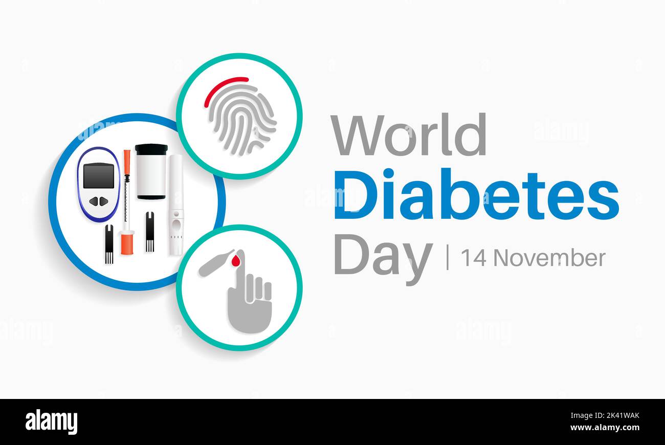 La Giornata Mondiale del diabete si osserva ogni anno il 14 novembre Illustrazione Vettoriale