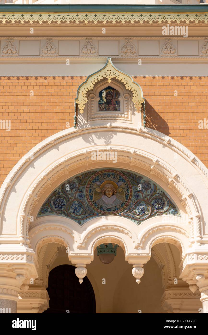 Cattedrale ortodossa di San Nicola (in francese: Cathédrale Orthodoxe Saint-Nicolas de Nice). Cattedrale Ortodossa Orientale, di proprietà della Federazione Russa. R Foto Stock