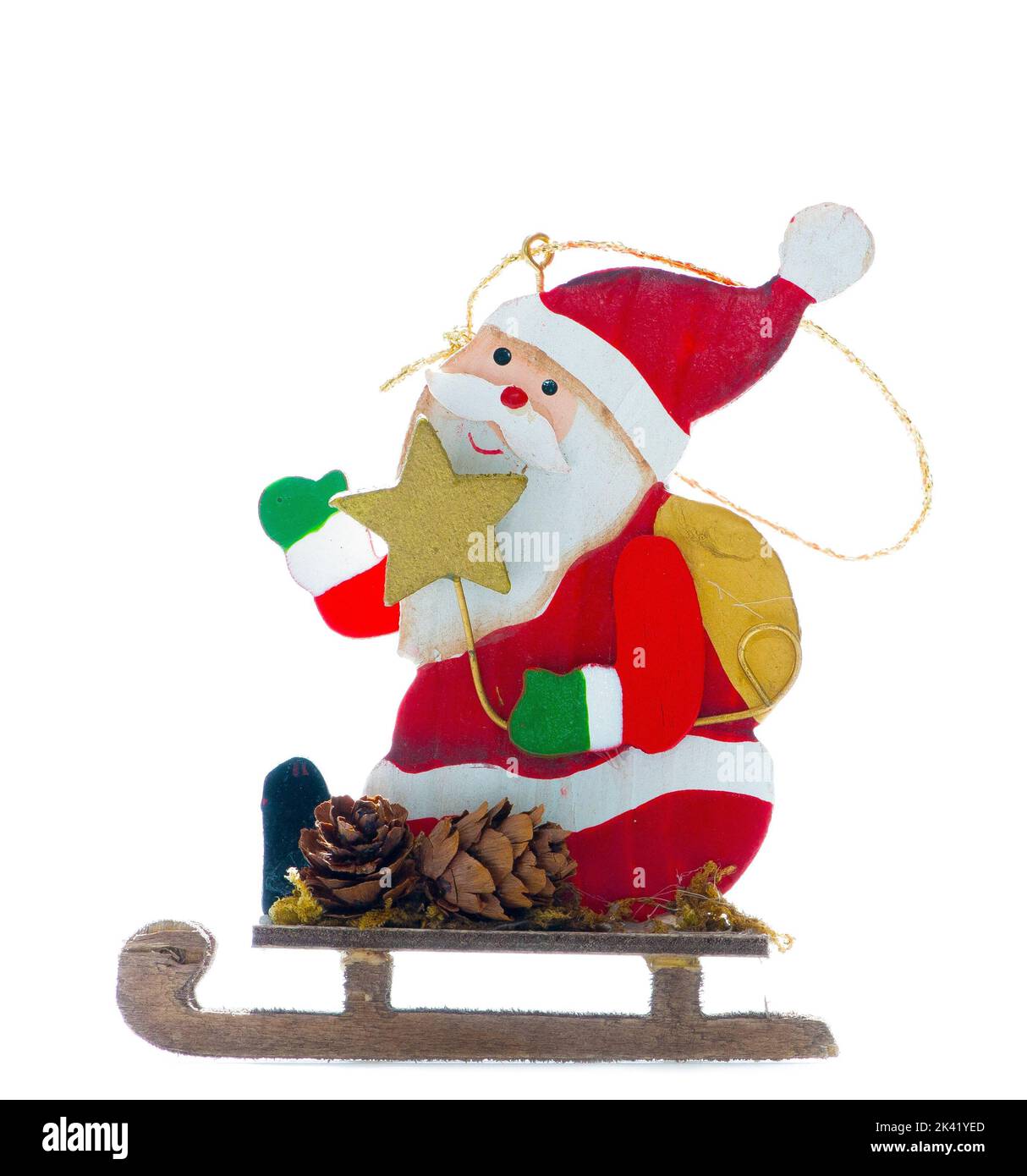 Decorazione Porta Natale In Legno - Statuetta Nano Babbo