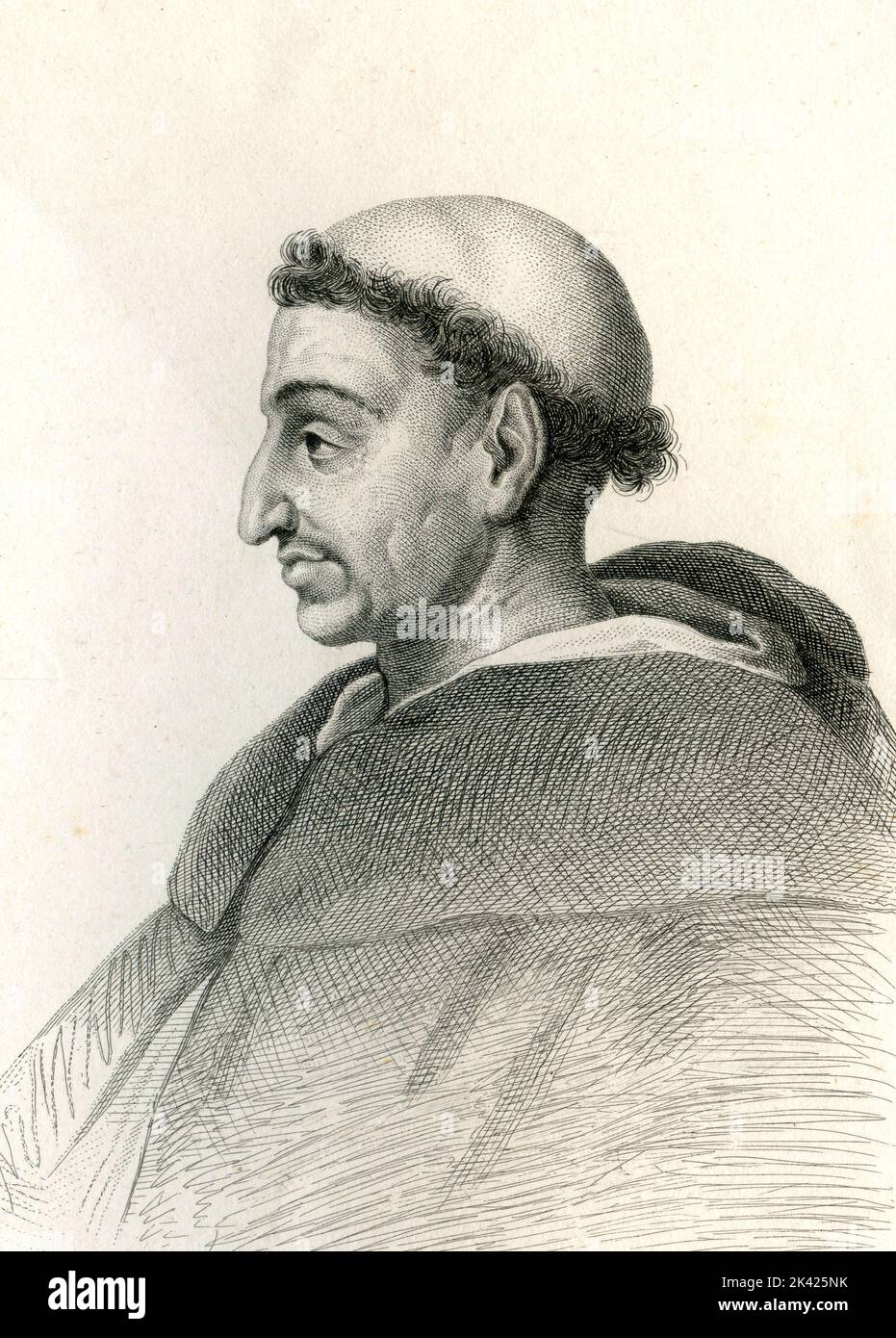 Ritratto del frate Domenicano Girolamo Savonarola, 1800 ca. Foto Stock