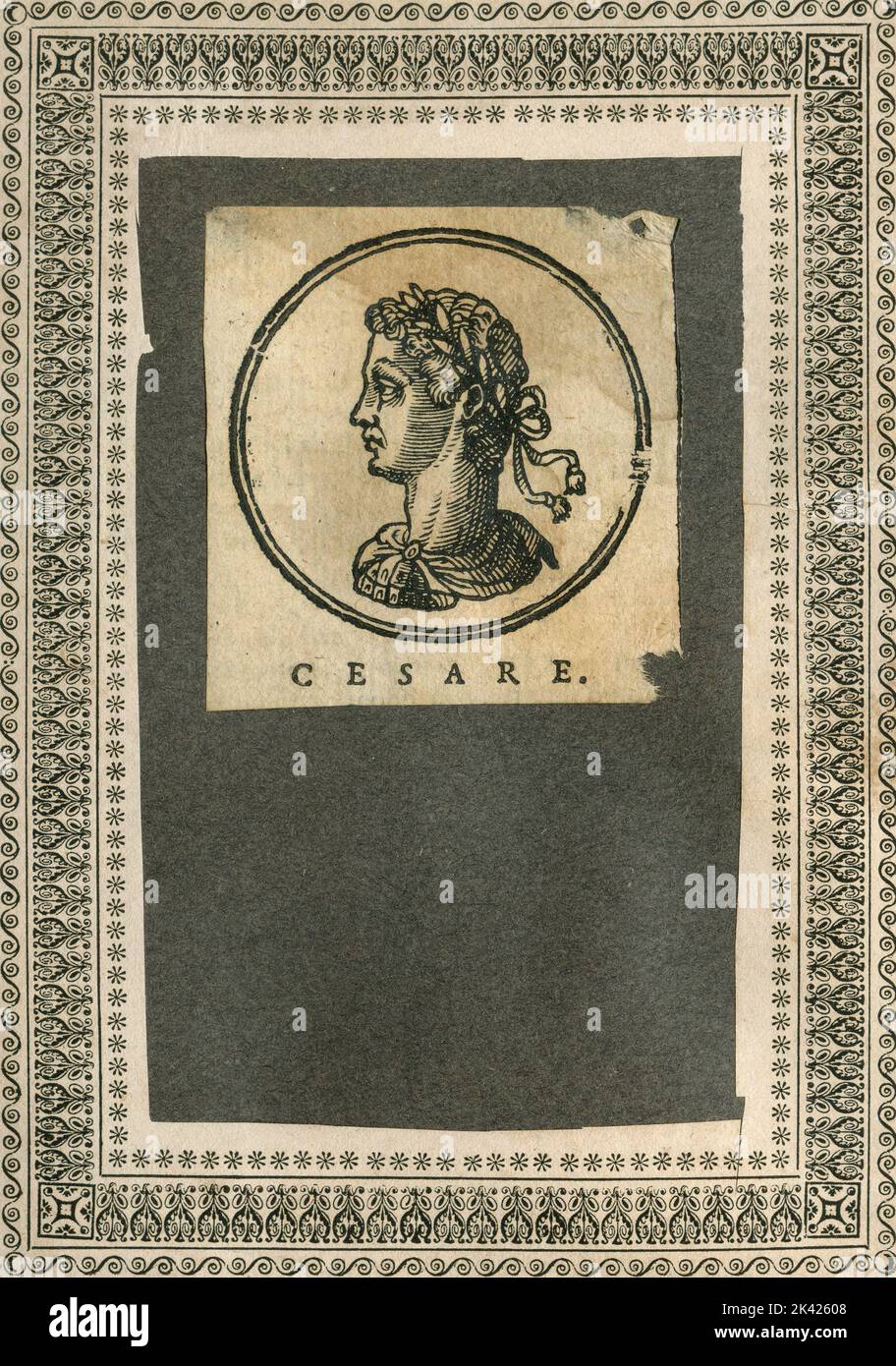 Ritratto di statista romana e generale Giulio Cesare, 1700 ca. Foto Stock