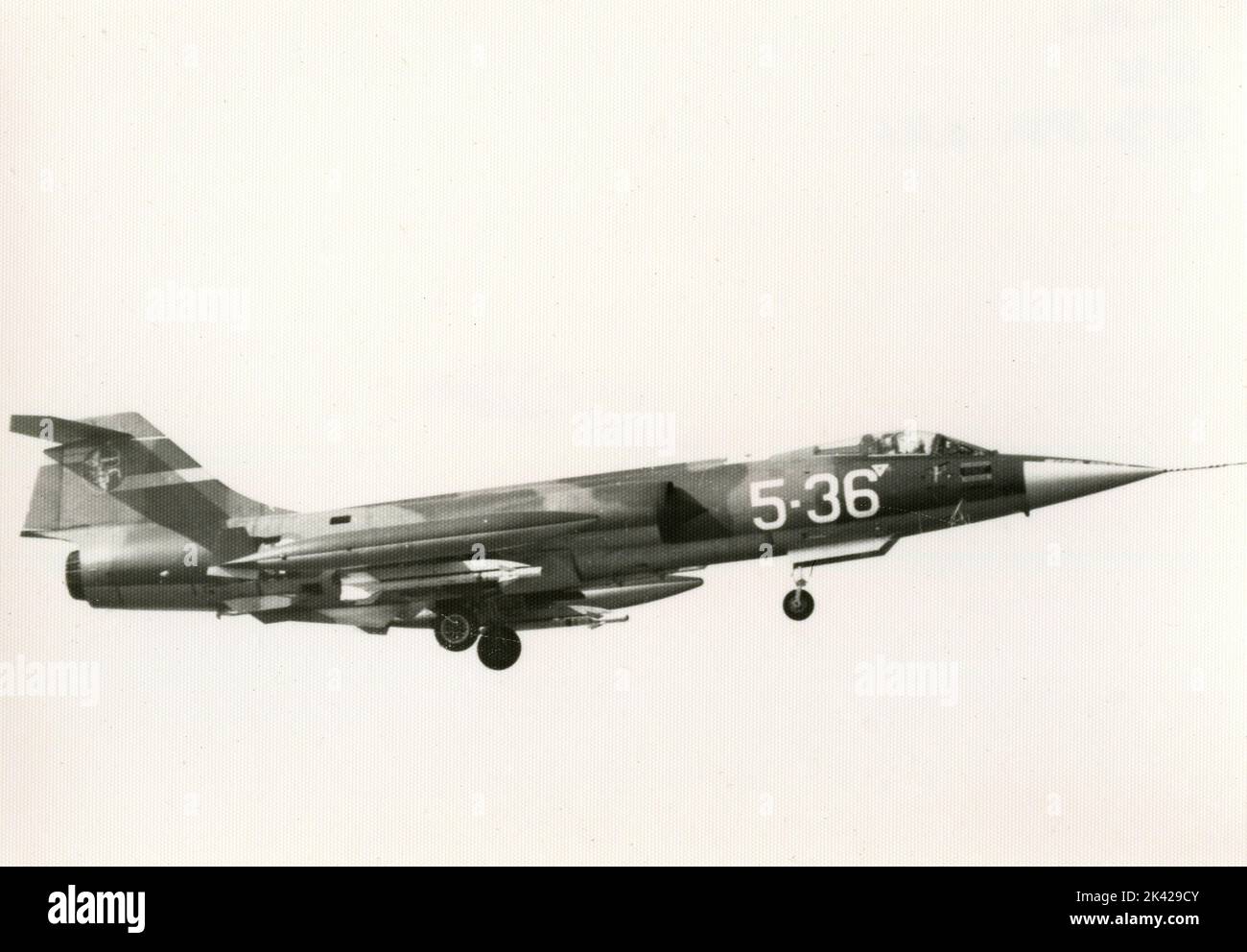 Aereo da combattimento supersonico monomotore americano Lockheed F-104 Starfighter dell'Aeronautica militare Italiana, 1960s Foto Stock
