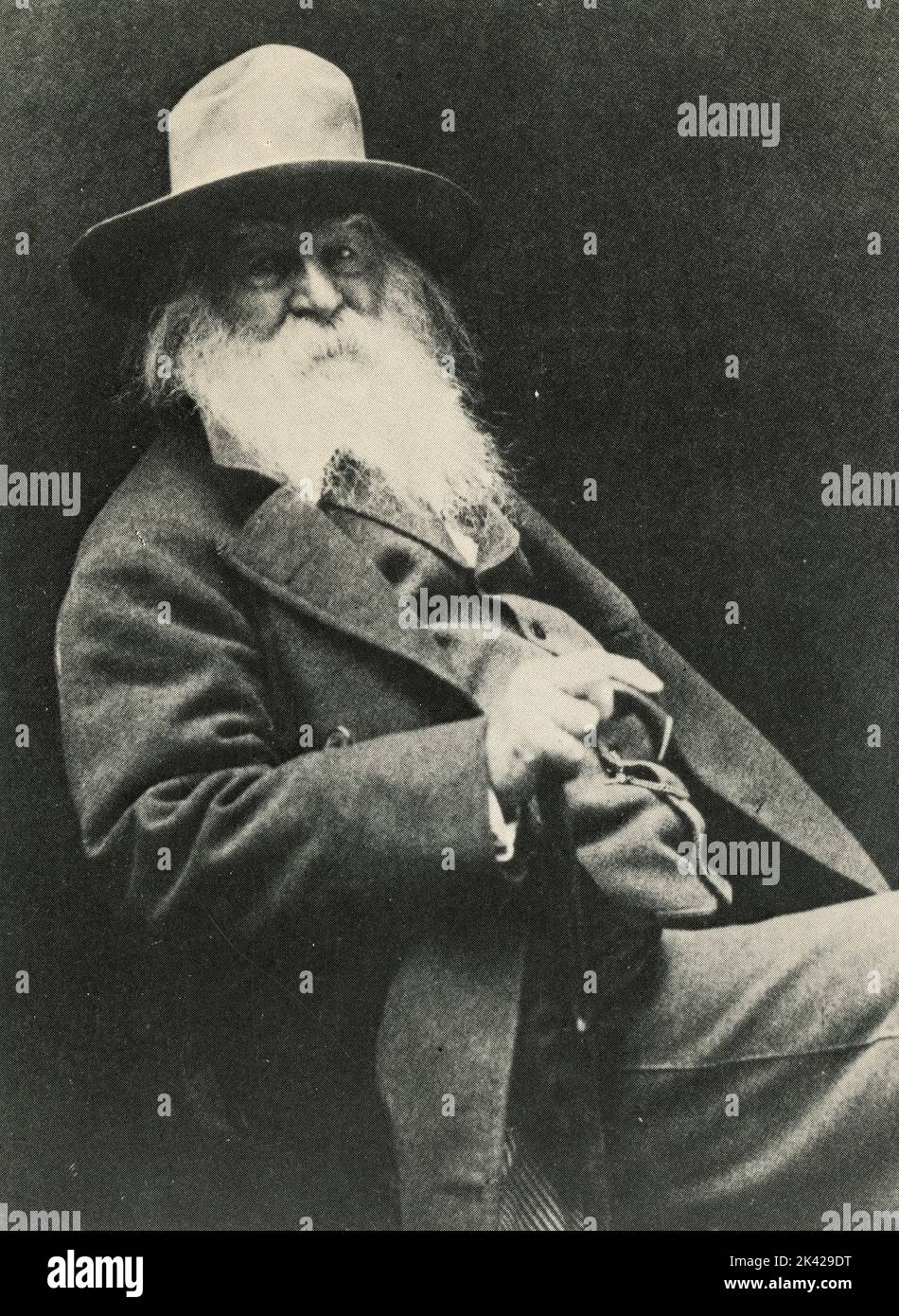 Poeta e scrittore americano Walt Whitman, 1880s Foto Stock
