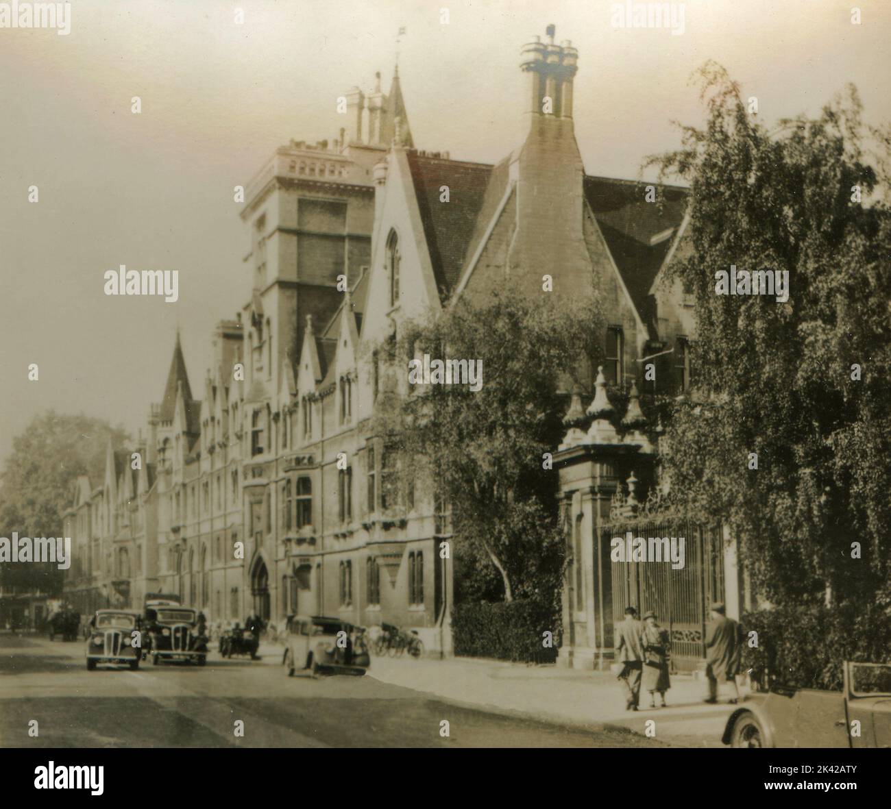 Vista del Balliol College, Oxford, Regno Unito 1930s Foto Stock