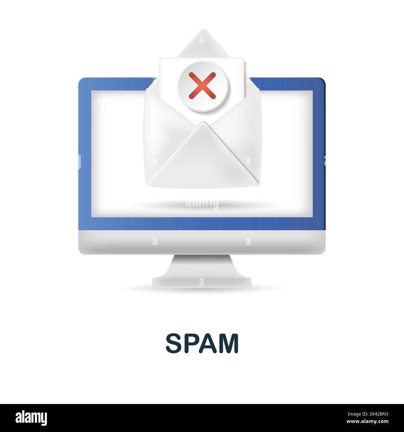 Icona Spam. 3d illustrazione dalla collezione di cybercriminalità. Creative Spam 3D icona per web design, modelli, infografiche e altro ancora Illustrazione Vettoriale