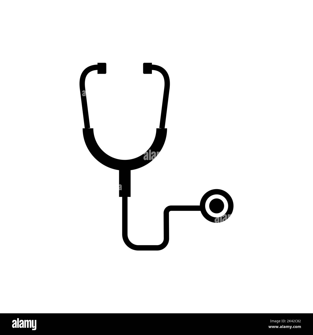 Vettore icona segno stetoscopio. Logo illustrazione medico sfondo isolato bianco. Illustrazione Vettoriale