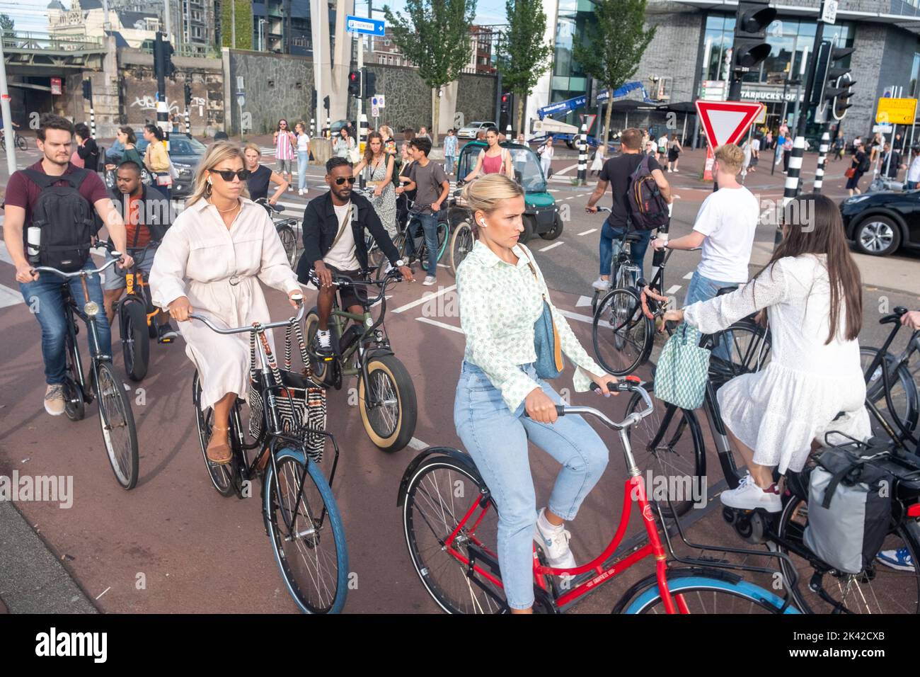 Ciclisti - Amsterdam, Paesi Bassi Foto Stock