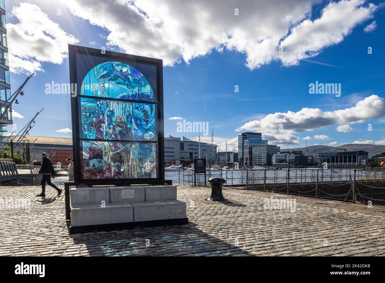 Vetrata Game of Thrones, Titanic Quarter, Belfast, Irlanda del Nord, Regno Unito Foto Stock