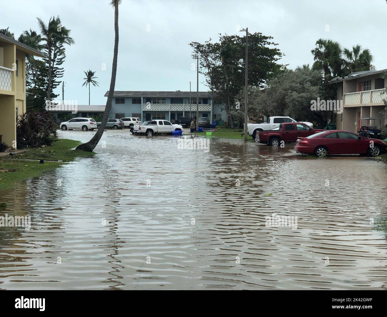 Key West, Florida, Stati Uniti. 28th Set, 2022. L'uragano Ian alluvione colpisce la base aerea navale di Key West, 28 settembre. Credito: Nicholas Huynh/USA Navy/ZUMA Press Wire Service/ZUMAPRESS.com/Alamy Notizie dal vivo Foto Stock