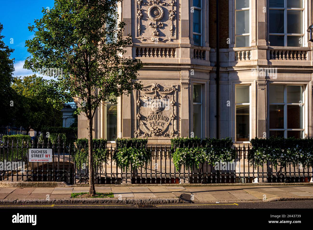 Duchess Street a Westminster, Londra - prende il nome da Margaret Bentinck, Duchessa di Portland. Foto Stock