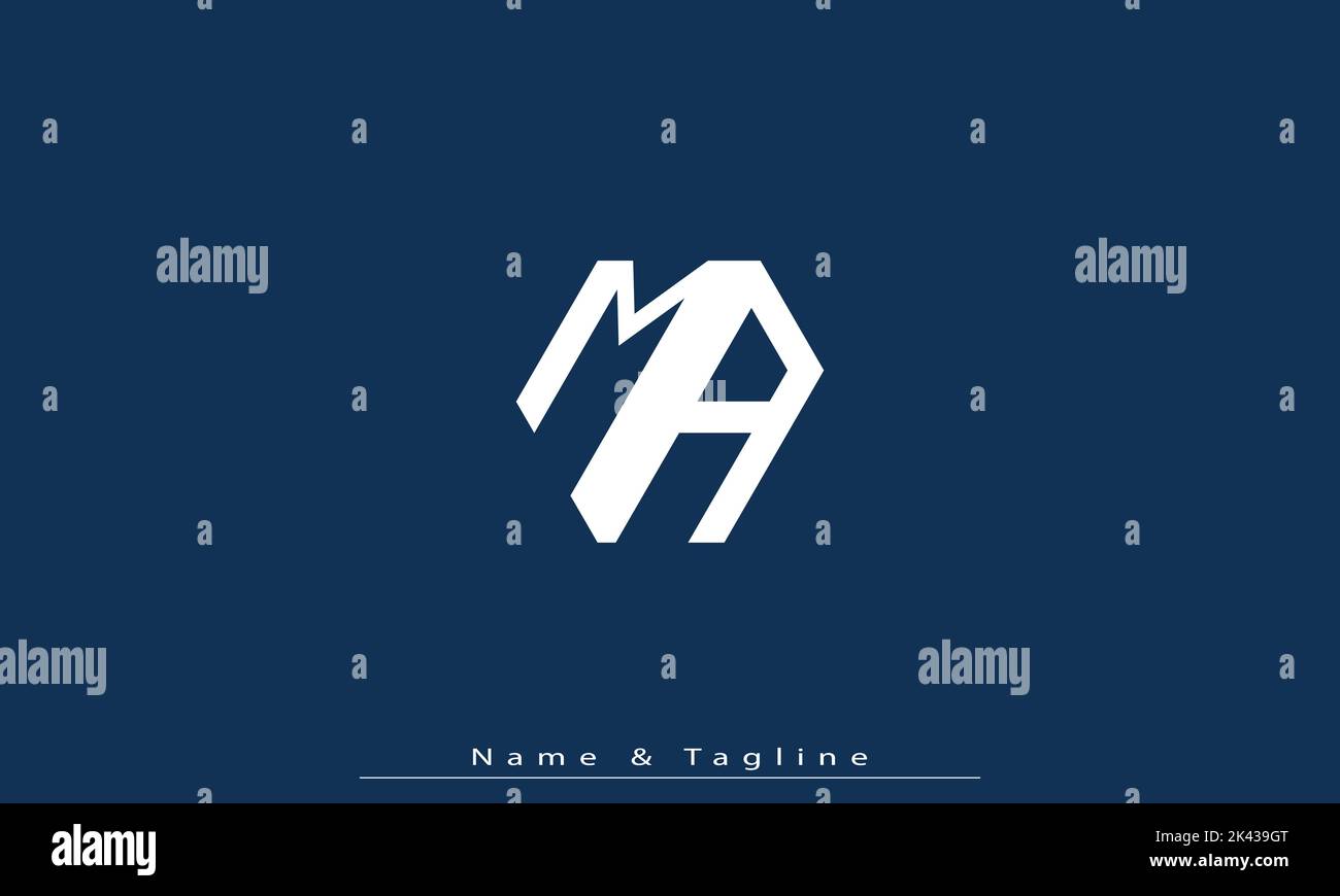 Lettere alfabetiche iniziali logo monogramma ma , AM Illustrazione Vettoriale