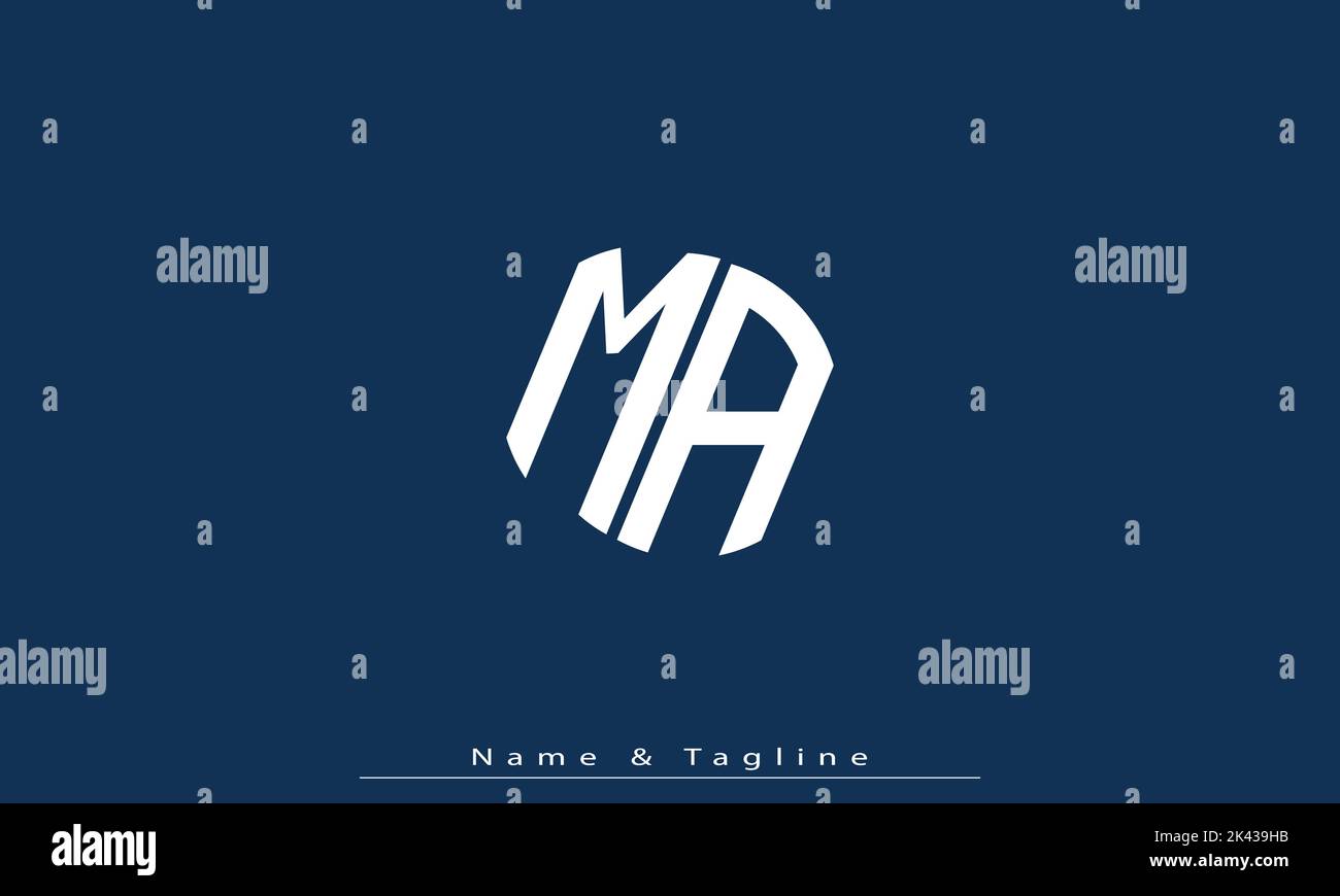 Lettere alfabetiche iniziali logo monogramma ma , AM Illustrazione Vettoriale