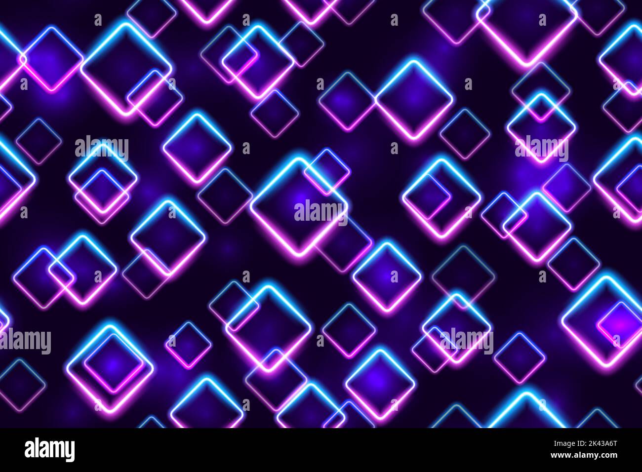 Diamanti al neon galleggianti viola e blu senza cuciture Illustrazione Vettoriale