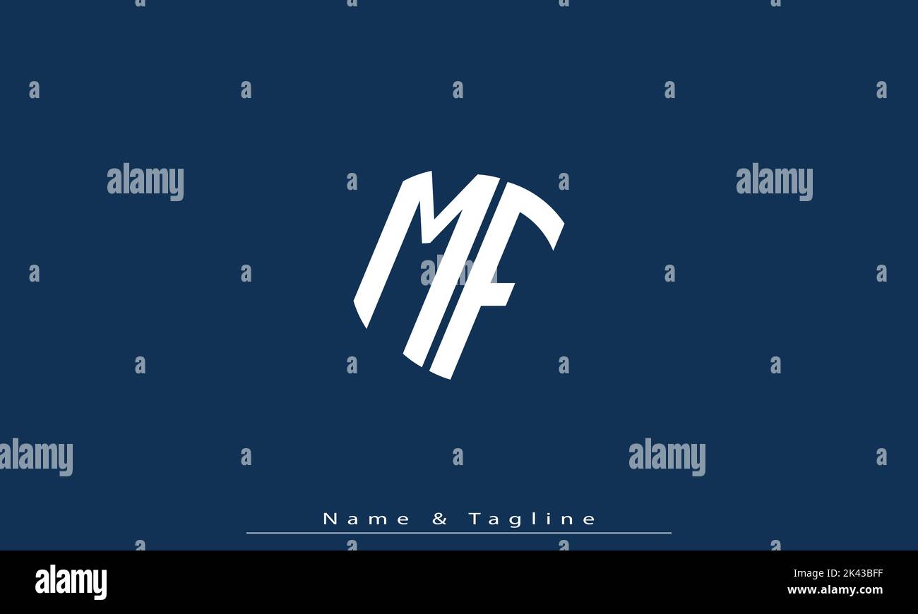 Lettere alfabetiche iniziali logo monogramma MF , FM Illustrazione Vettoriale
