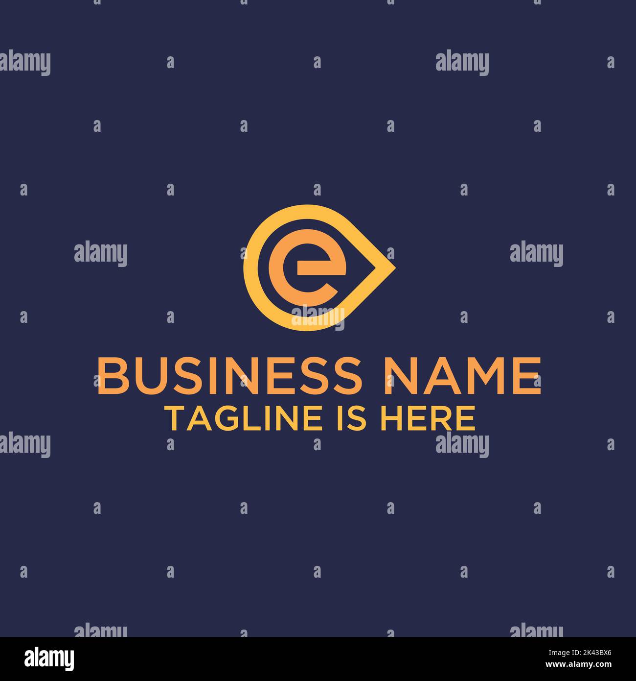 E ultimo logo, design moderno, disegno vettoriale del logo iniziale EPS 10 Illustrazione Vettoriale