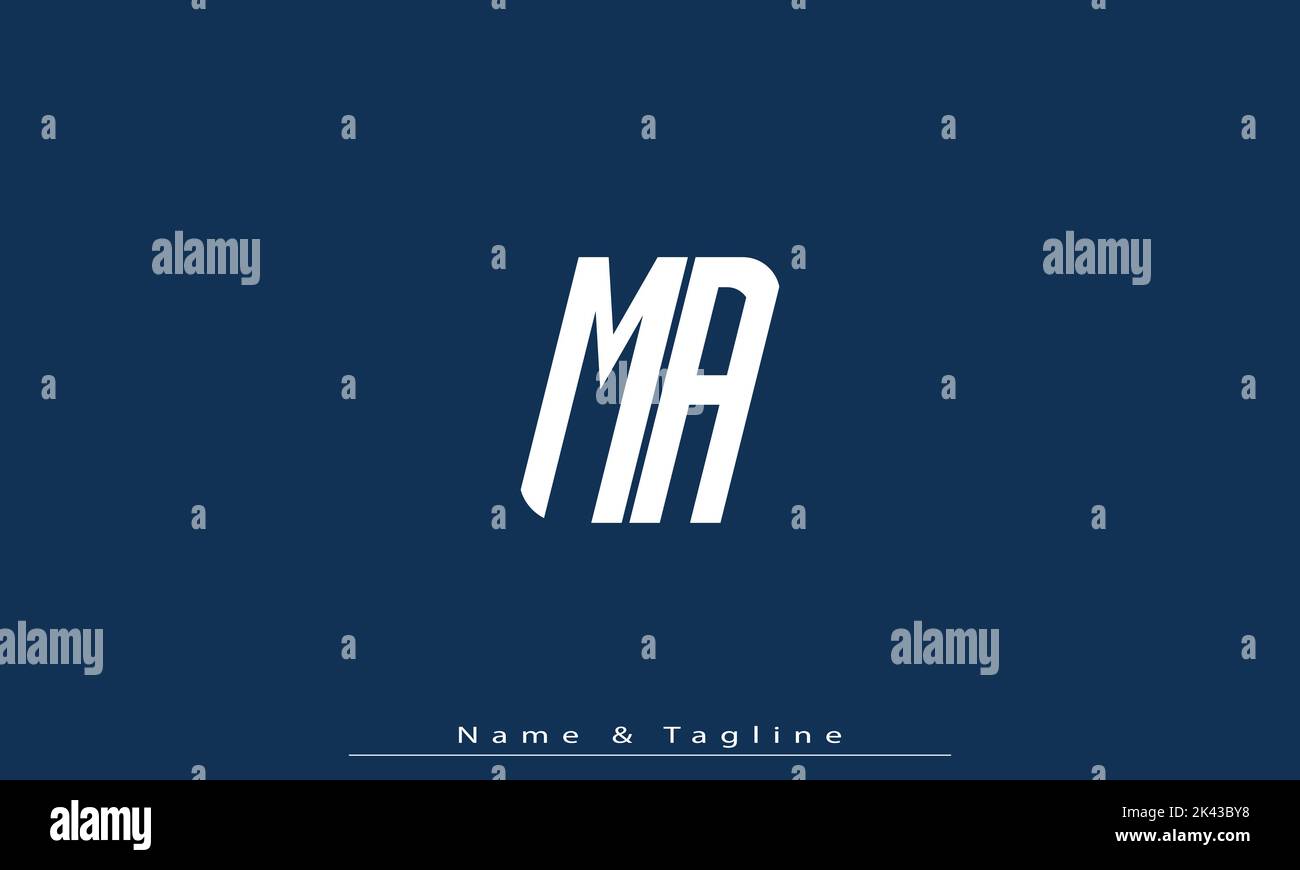 Lettere alfabetiche iniziali logo monogramma ma , AM Illustrazione Vettoriale