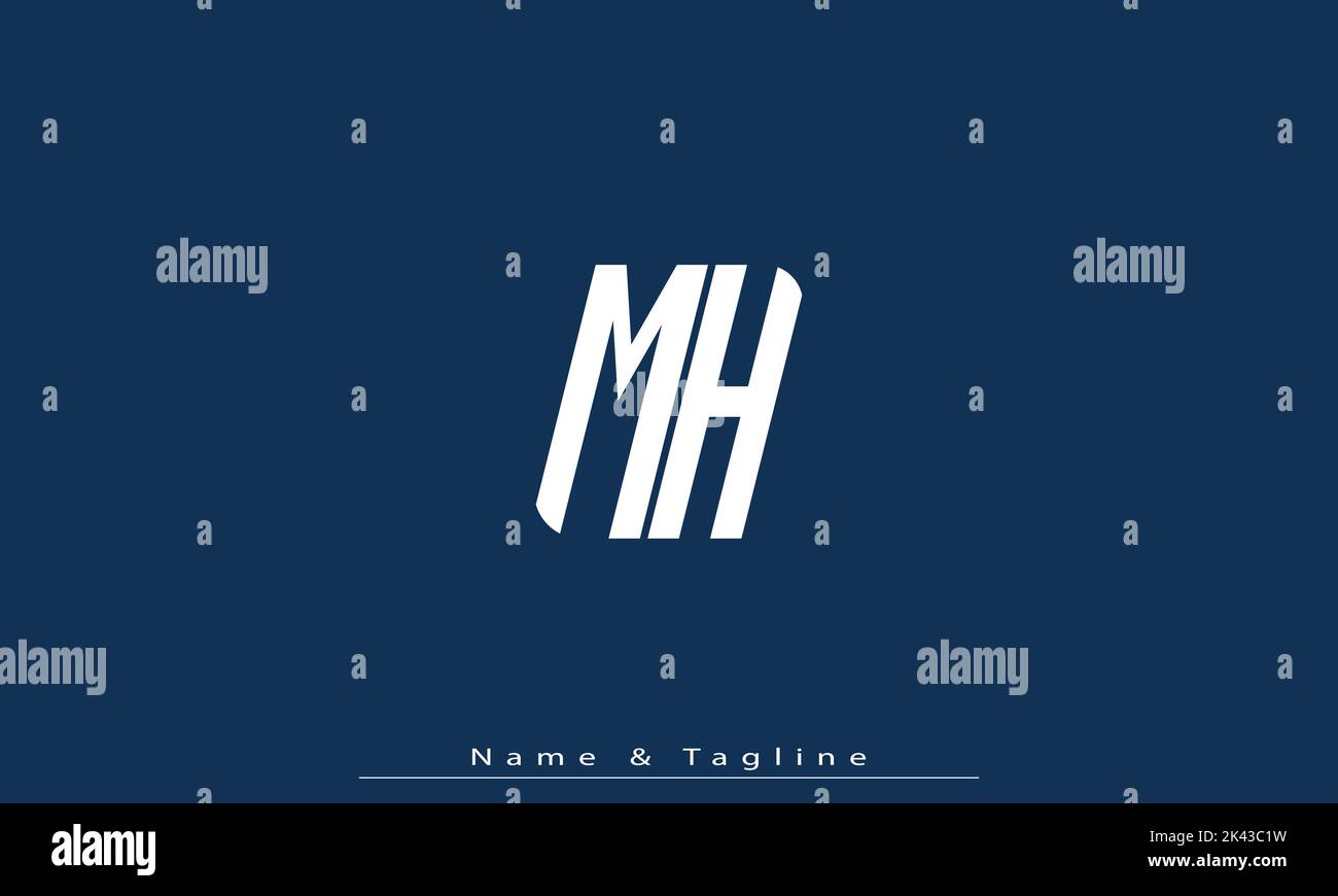 Lettere alfabetiche iniziali logo monogramma MH , HM Illustrazione Vettoriale