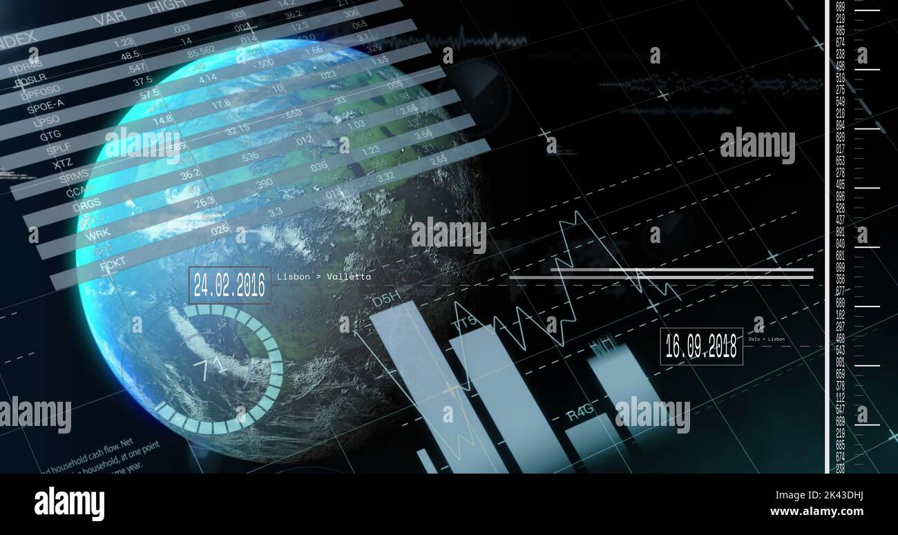 Immagine dell'elaborazione dei dati in tutto il mondo Foto Stock