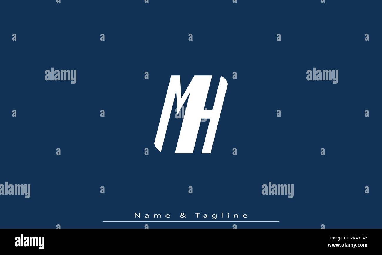 Lettere alfabetiche iniziali logo monogramma MH , HM Illustrazione Vettoriale