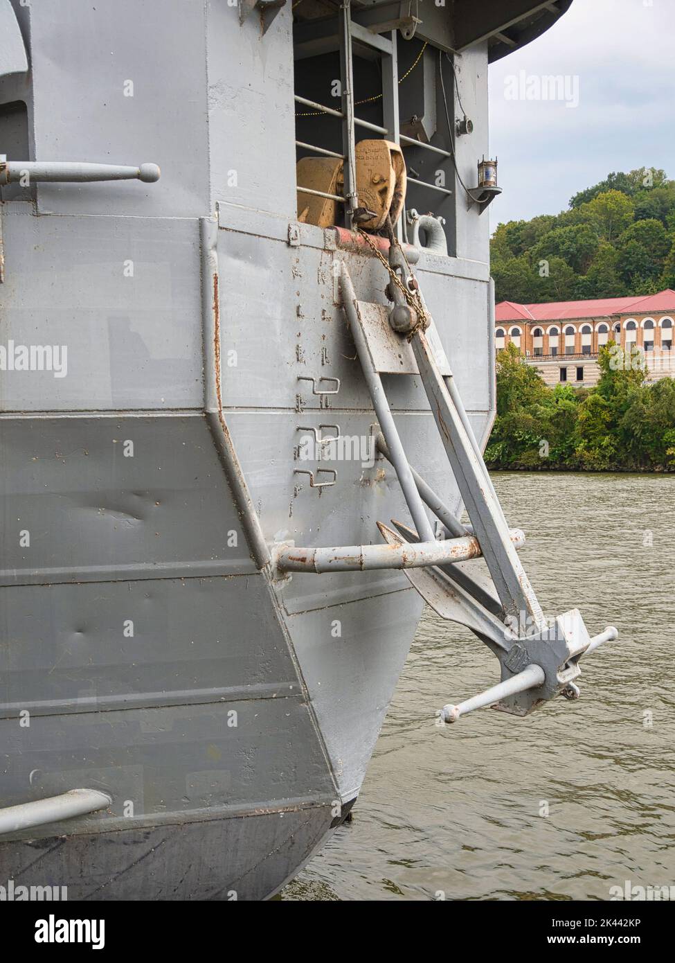 Ancoraggio posteriore di una nave US Navy LCT Foto Stock
