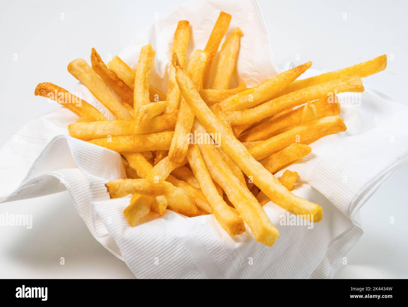 Patatine fritte su tovaglioli Foto Stock