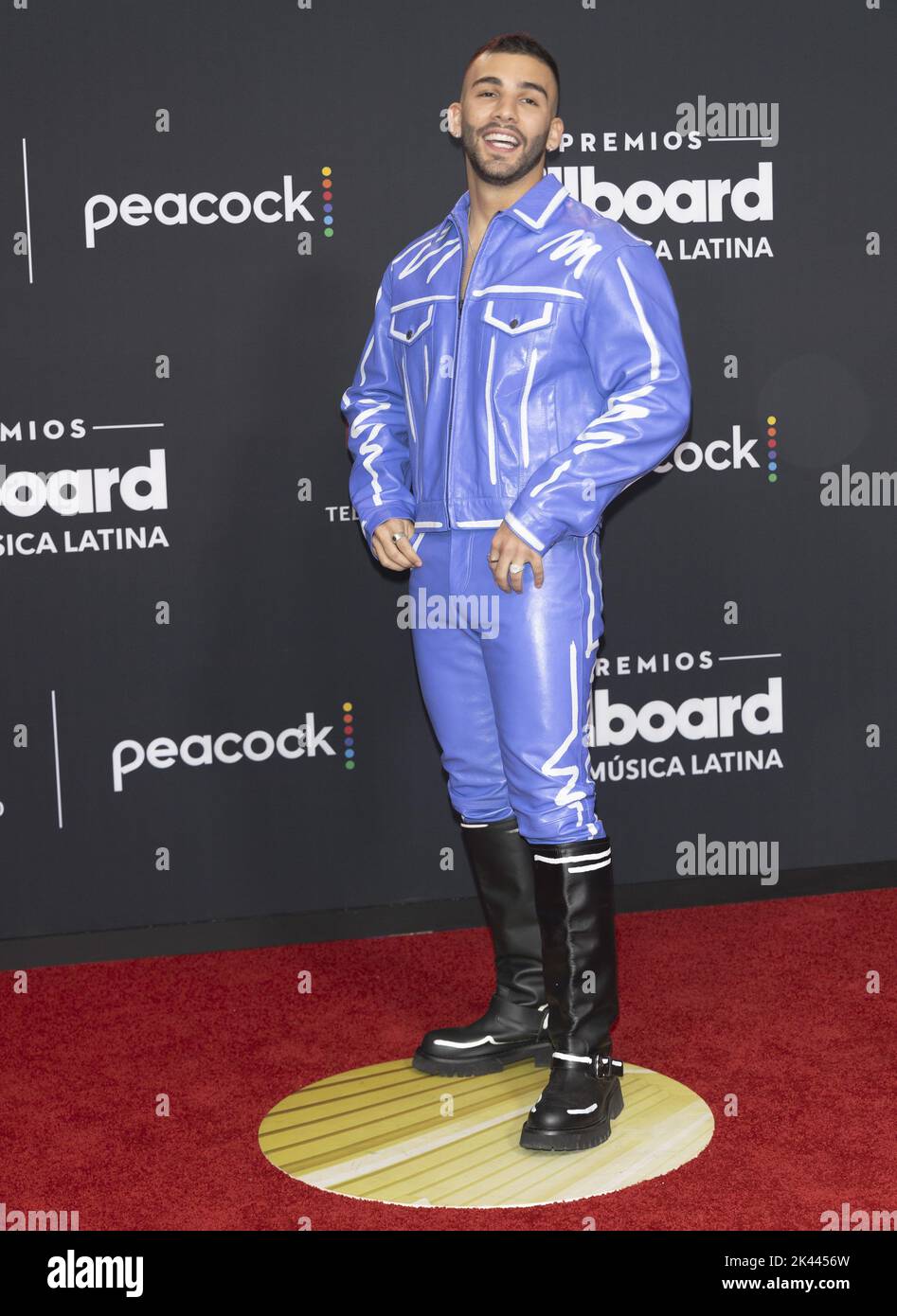 Coral Gables, Stati Uniti. 29th Set, 2022. Manuel Turizo arriva sul tappeto rosso al Latin Billboard Music Awards 2022 presso l'Università di Miami, Watsco Center, giovedì 29 settembre 2022 a Coral Gables, Florida. Foto di Gary i Rothstein/UPI Credit: UPI/Alamy Live News Foto Stock