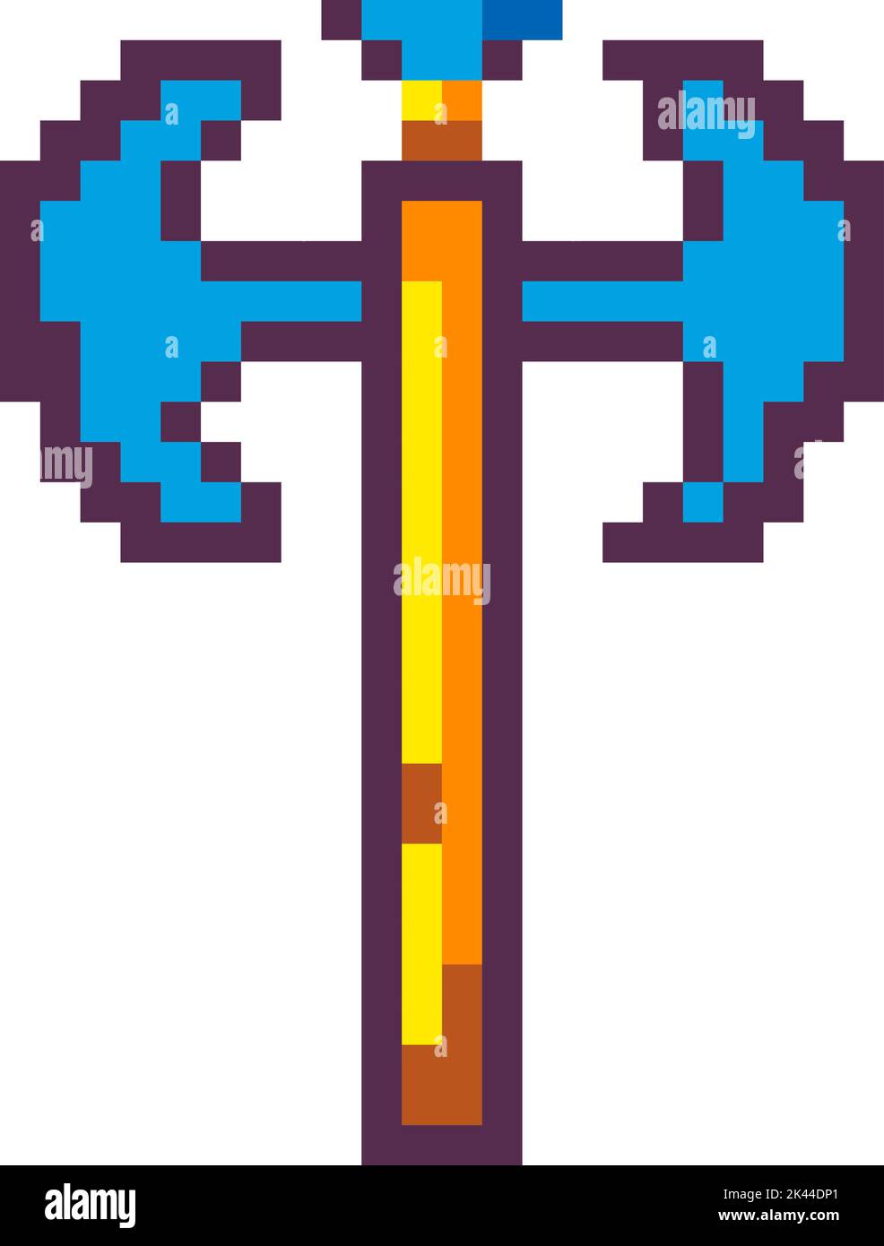 AX pixelato per cavaliere o combattente nel gioco arcade Illustrazione Vettoriale