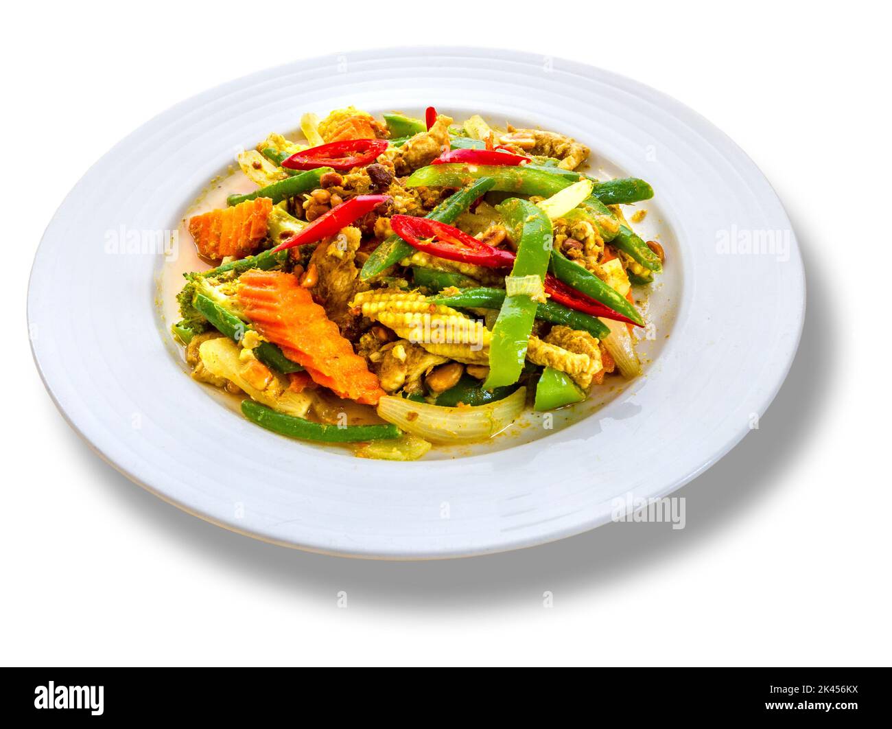 Cambogiano stile Khmer cibo cha kreung, che i turisti e la gente del posto mangiare a Siem Reap. Foto Stock