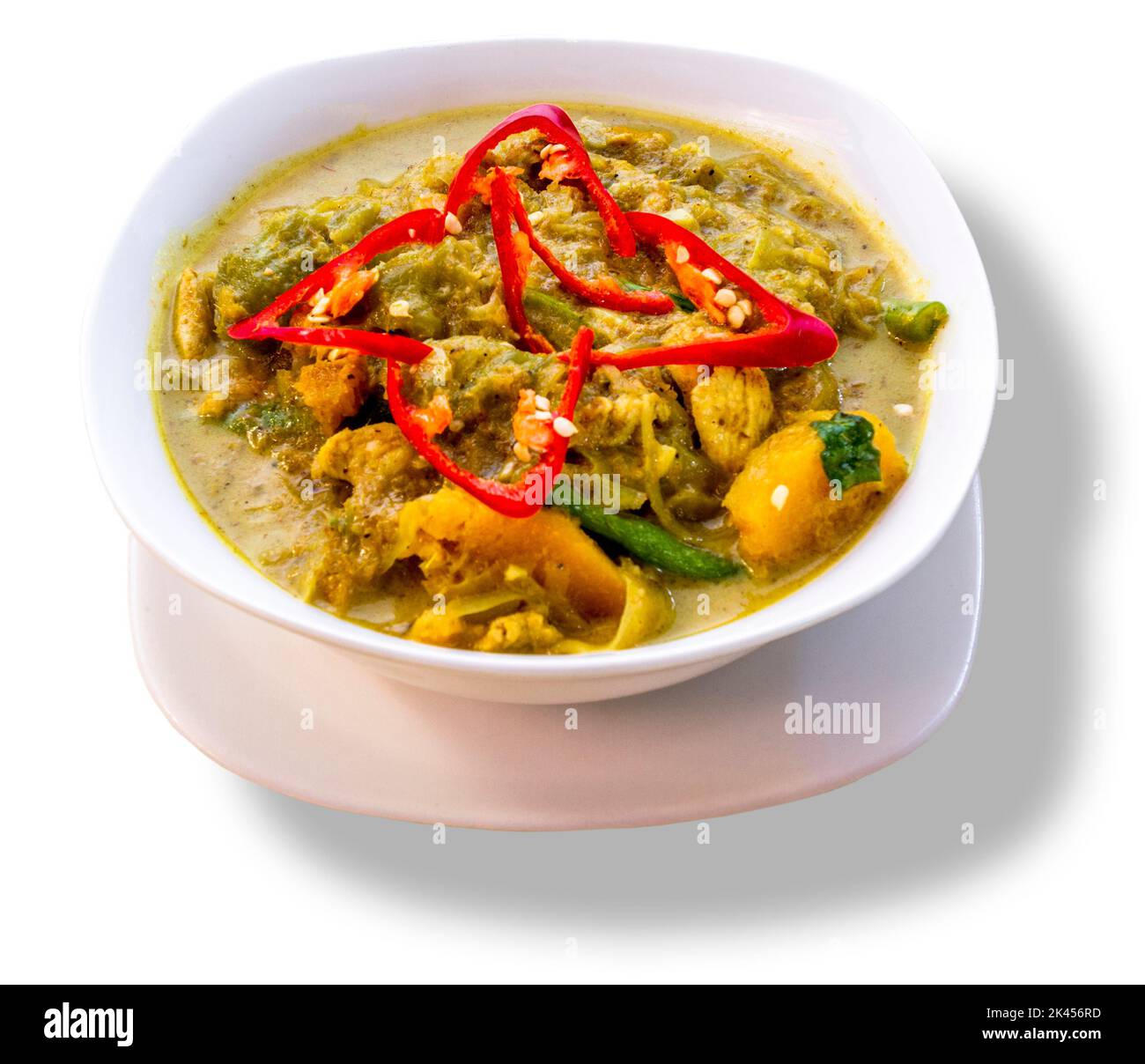 Cambogiano stile Khmer cibo Mok che turisti e locali mangiare a Siem Reap. Foto Stock