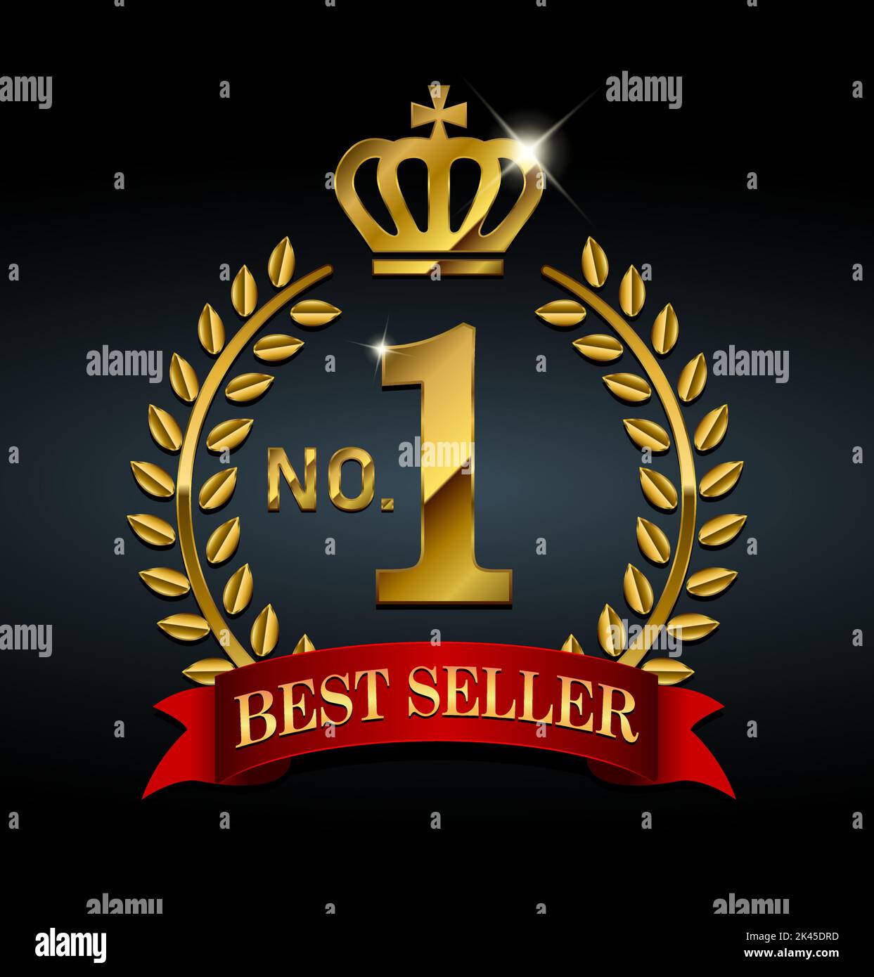 No.1 icona medaglia illustrazione | Best seller Illustrazione Vettoriale