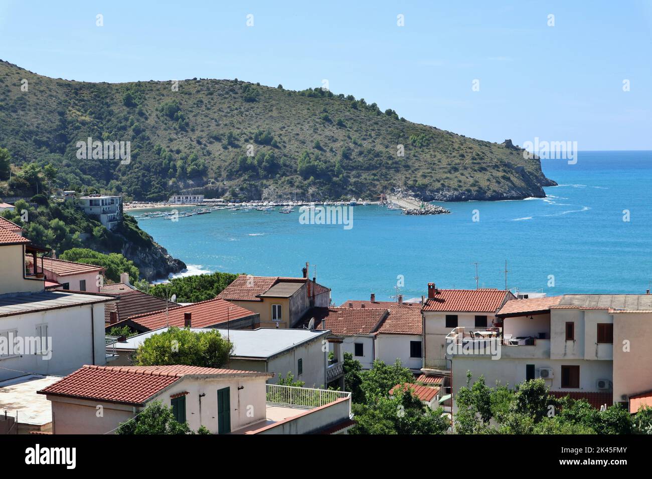 Palinuro - Promontorio di Capo Palinuro dal borgo Foto Stock