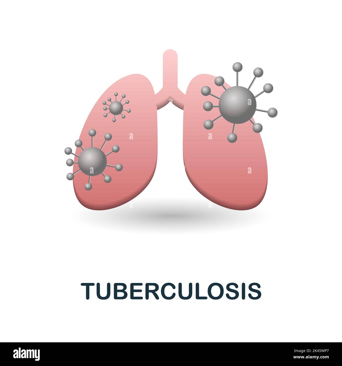 Icona della tubercolosi. 3d illustrazione dalla raccolta deseases. Creative tuberculosis 3D icona per web design, modelli, infografica e altro ancora Illustrazione Vettoriale