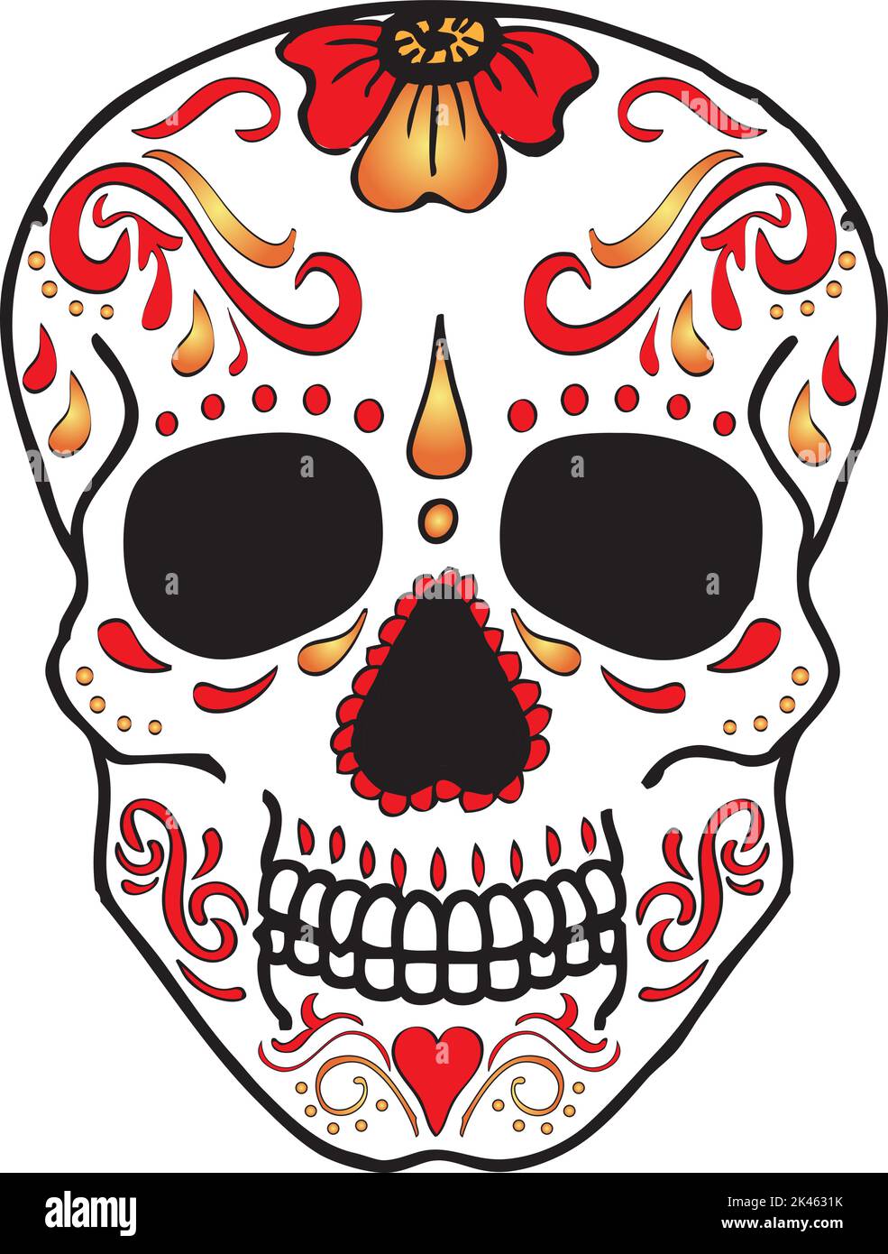 Dia de Los Muertos Sugar Skull Illustrazione Vettoriale