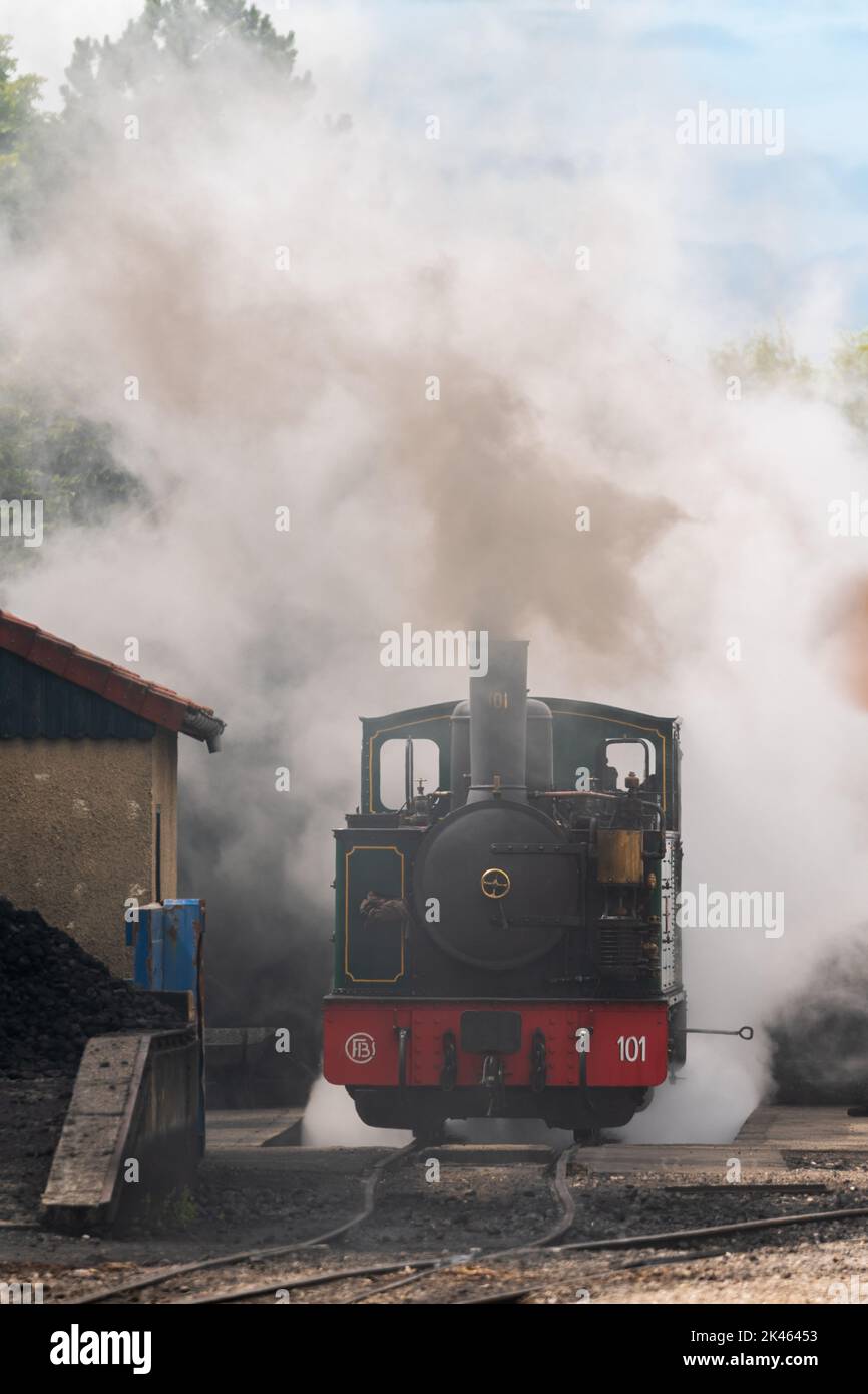 Stazione le Crotoy sulla ferrovia leggera Baie de Somme. Foto Stock