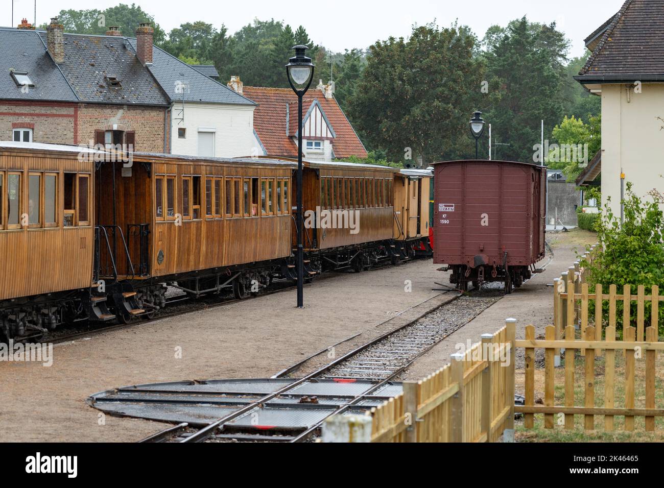 Locomotiva a vapore della ferrovia patrimonio Baie de Somme. Foto Stock