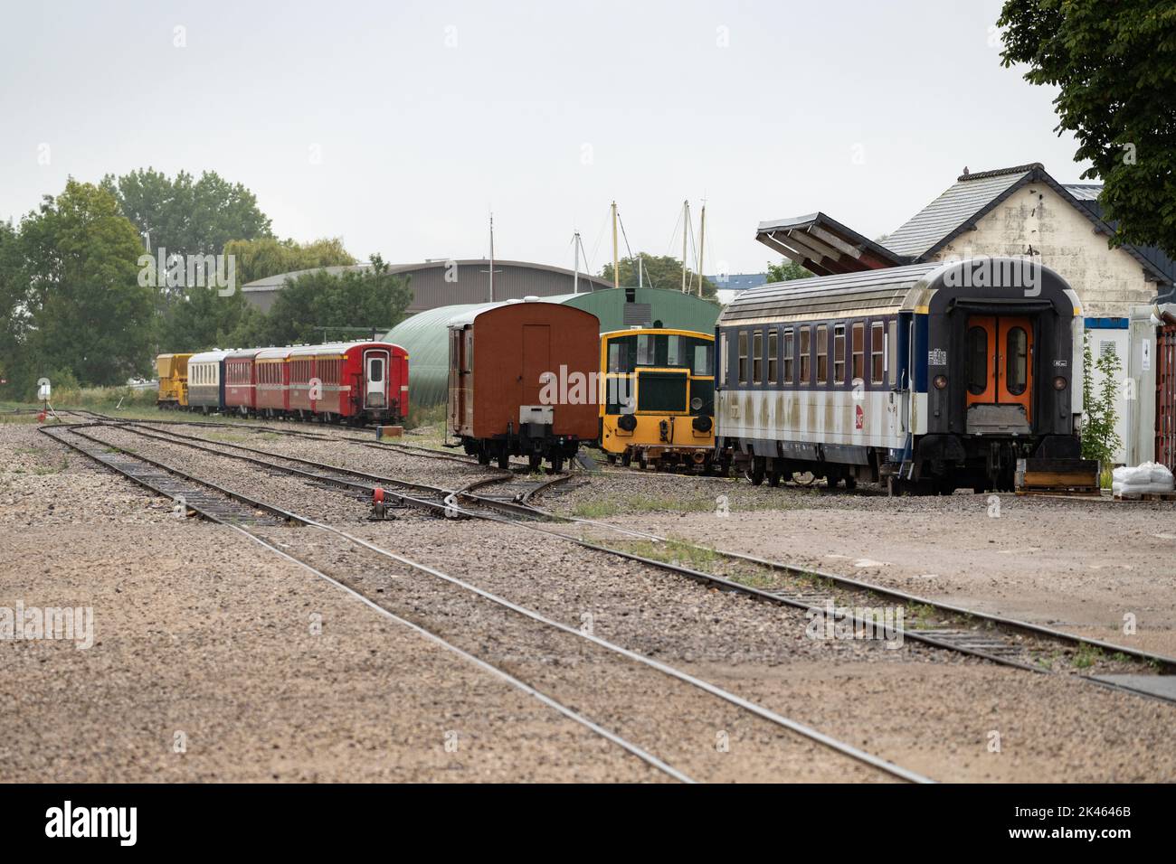 Materiale rotabile della ferrovia patrimonio della Baie de Somme. Foto Stock