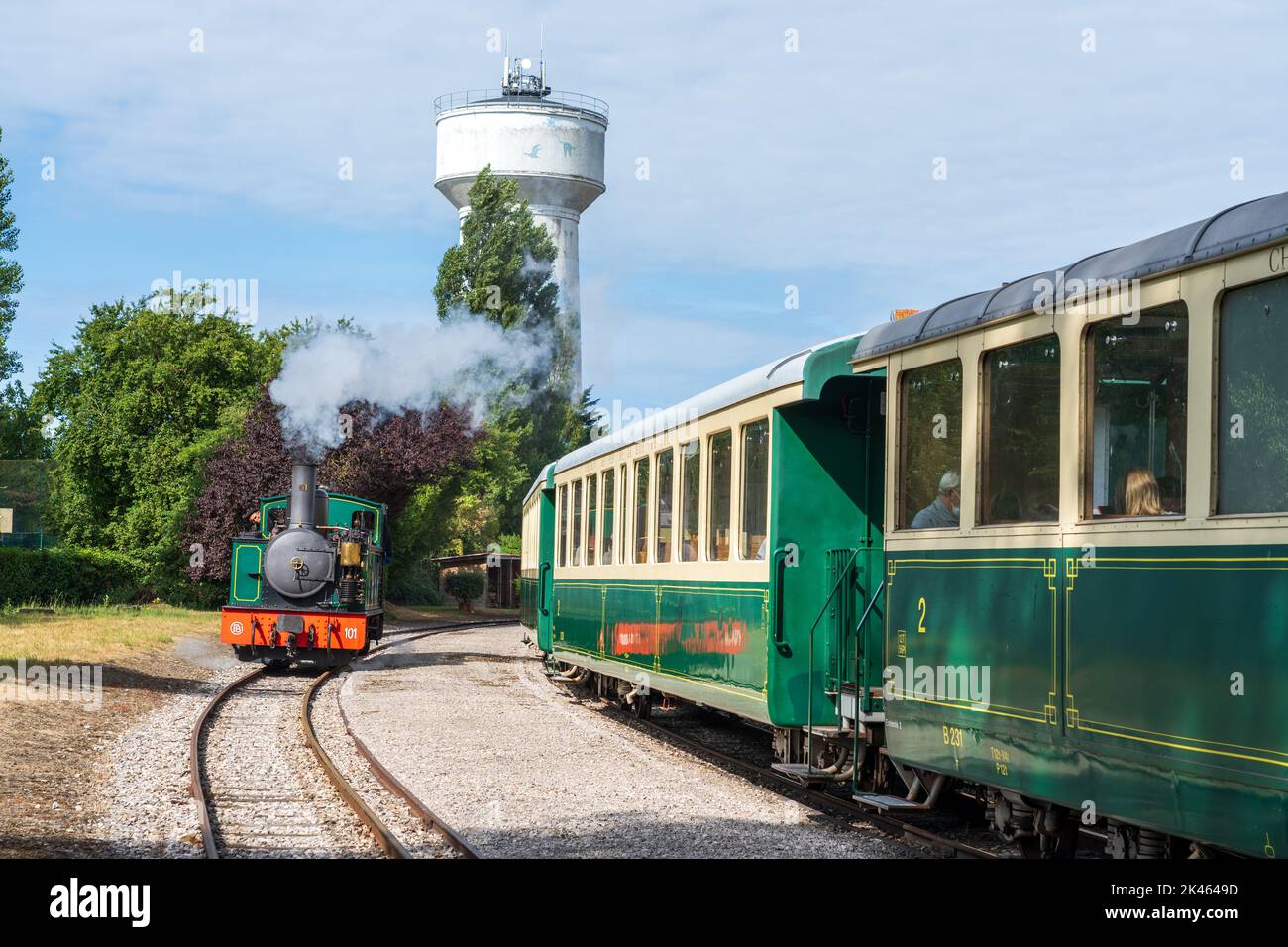Stazione le Crotoy sulla ferrovia leggera Baie de Somme. Foto Stock